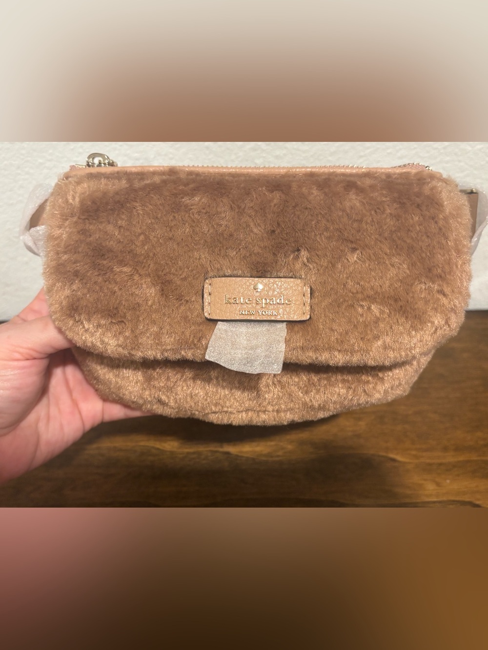 kate spade Blush Faux-Fur Tan Belt/Bum Bag - Picture 11 of 12